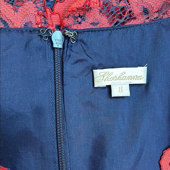 Shoshanna Sierra Red & Navy Lace Dres | Size 6 - Picture 8 of 8